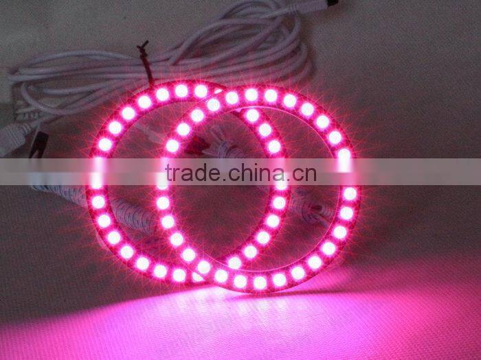 Colorful Change 80mm led rgb angel eyes RGB Multi-Color LED 5050SMD Headlight for all car motors LED Angel Eyes Kits SMD