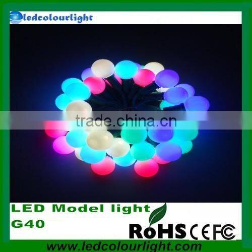 DC12V G40 0.6w RGB LED christmas string light factory price for festive decoration