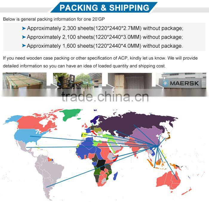 4MM 5MM 6MM Exterior HDPE Core PVDF Painting ACP Sheet