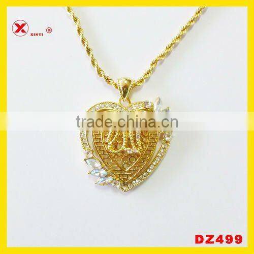 Gold pendent wholesale initial pendent jewelry for muslim allah pendent
