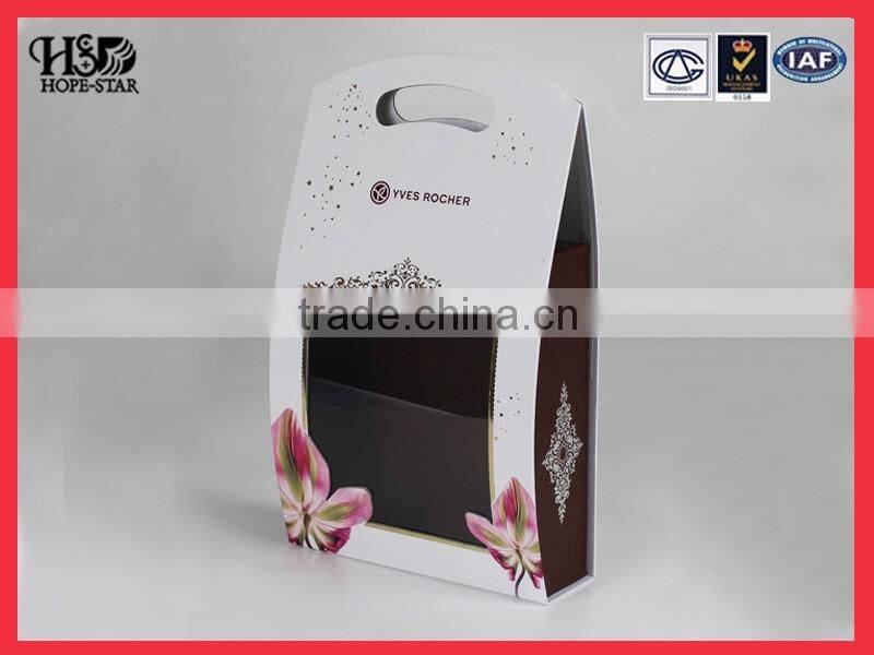 High quality Portable cosmetic gift box with transparency PET