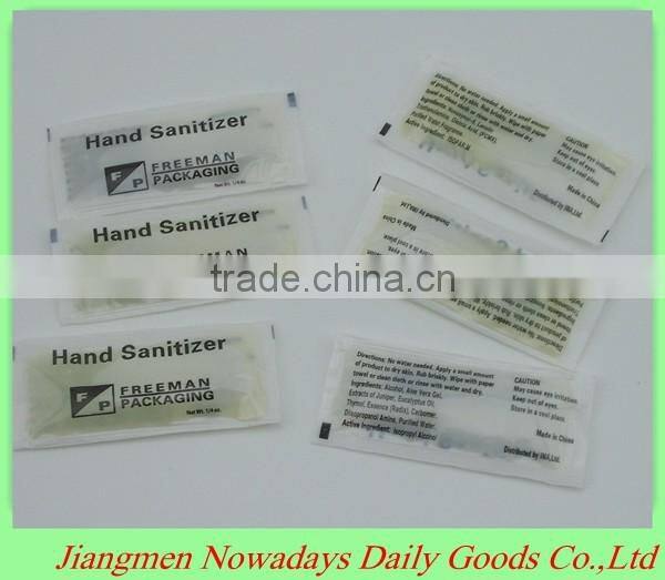 Waterless purell instant acohol based hand sanitizer gel bag with MSDS