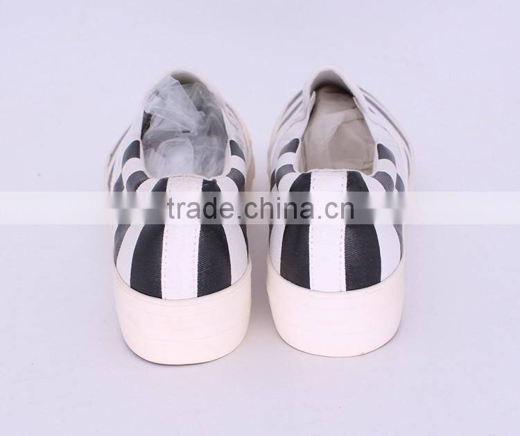 striped printed upper rubber sole platform slip on women sneakers cheap casual canvas shoes 2016, shoes women ladies