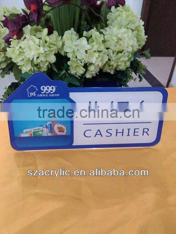 custom desktop adhesive sticker acrylic sign stand