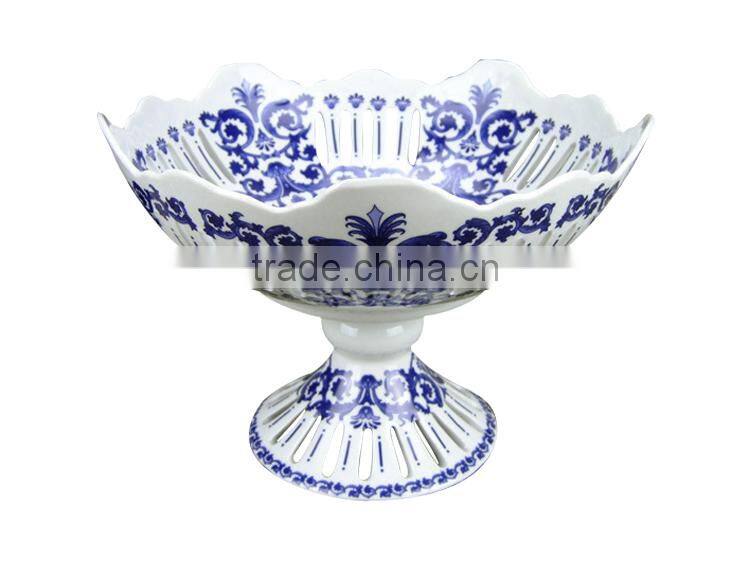 New design hand made elegant custom decorative ceramic fruit bowl