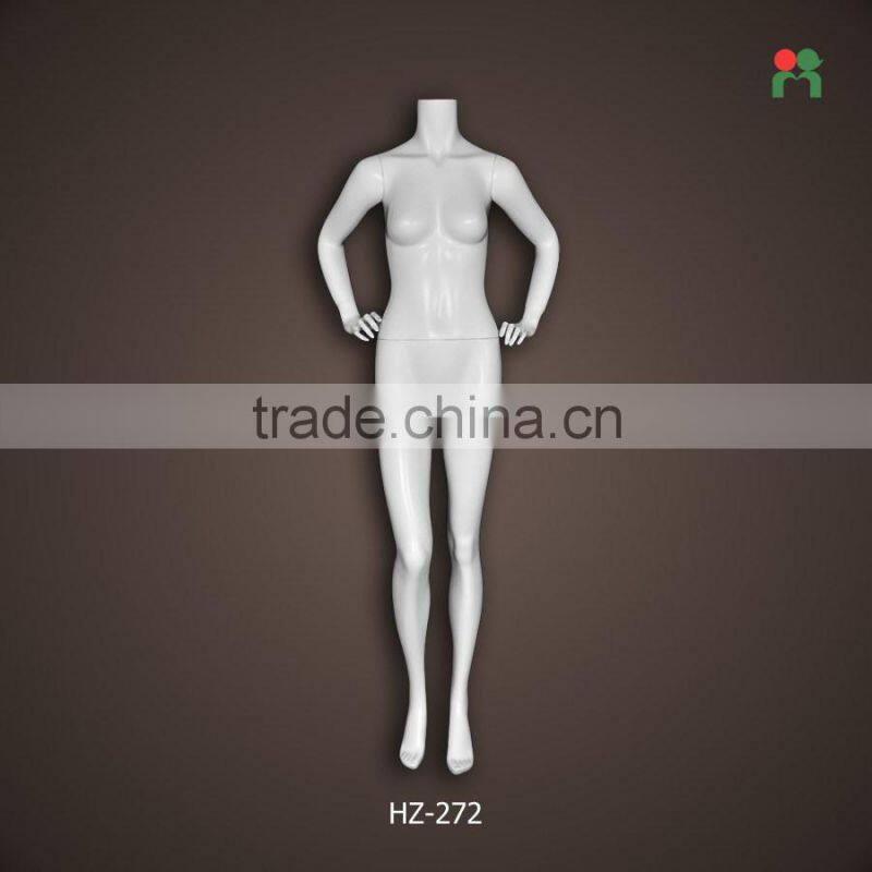 New fashion fiberglass female headless fiberglass model head (glossy white HZ-27 2)