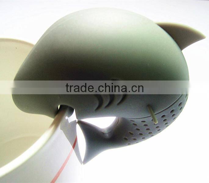 2015 NEW BPA free FDA approved food grade shark tea infuser wholesale tea infuser silicone