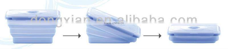 2013 hot selling food grade silicone collapsible hot case lunch box
