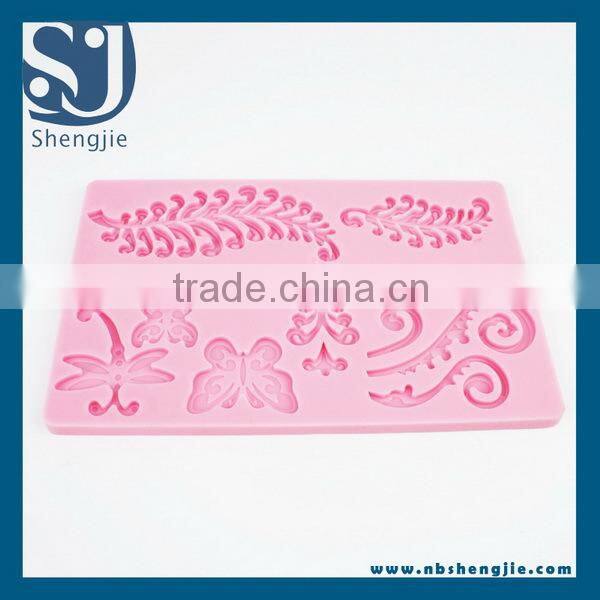 Trade assurance Lace border silicone mold cake border sugar art lace mat,silicone mold cake border sugar art lace mat