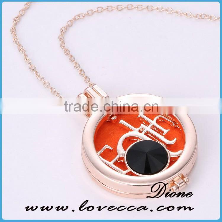 2016 New Design Locket Round Fashion Aromatherapy Perfume Necklace
