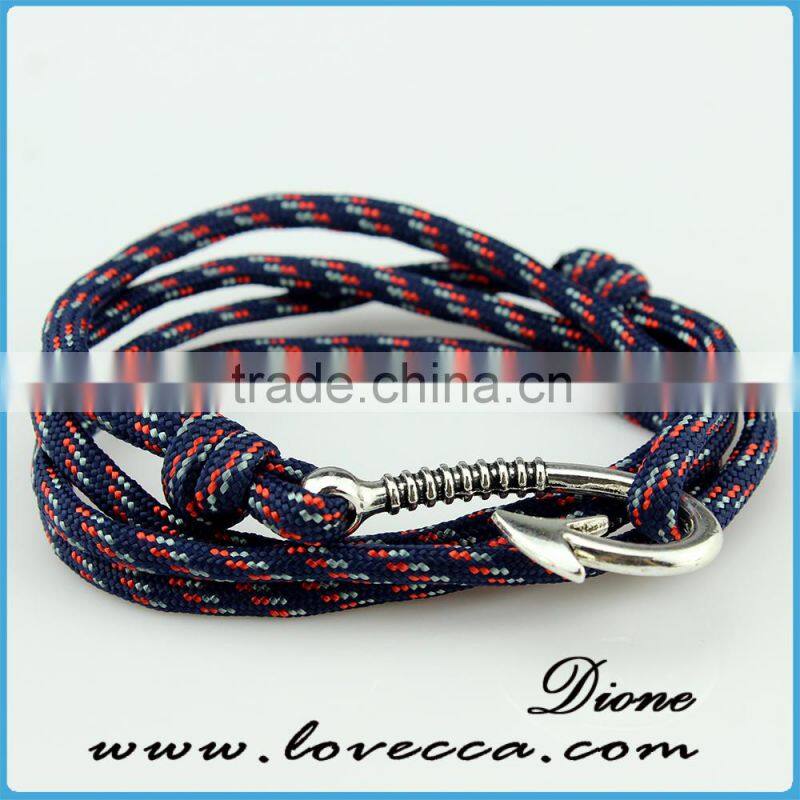 Fashion Design Engraved Logo Vintages Hook Anchor Bracelet Factory Wholesale