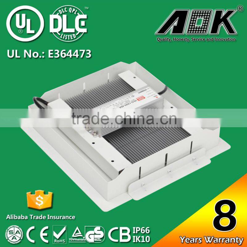 UL DLC IP66 110LM/W 100 watt led canopy light fixtures replace 200W gas station lighting