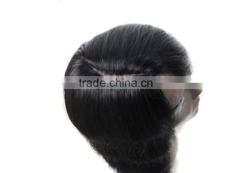 RGH5382 20inch 152g black color lose deep 100% brailian remy mono part 152g HUMAN HAIR LACE WIG