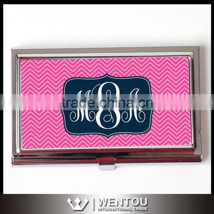 Personalized Monogram Chevron Business Card Case