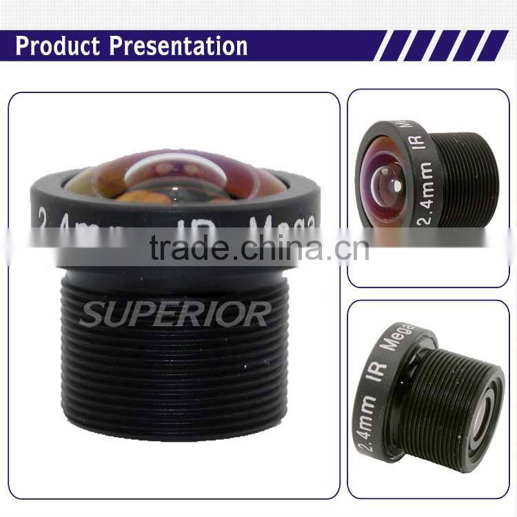 china 2015 hot top quality high definition 1/3 inch f2.0 fixed 2.4mm m12 megapixel board lens