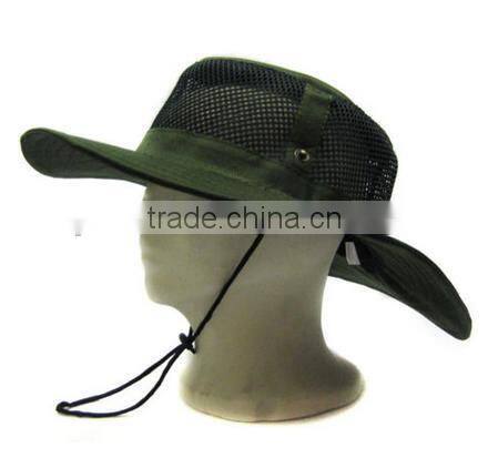 green safari bucket hat hunting army fishing bucket hat with string roll up mesh safari bucket hat