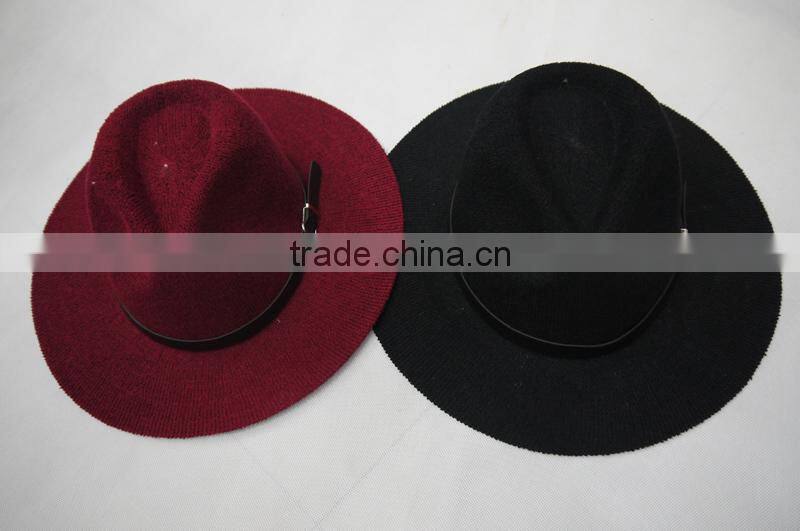 women acrylic red winter hat