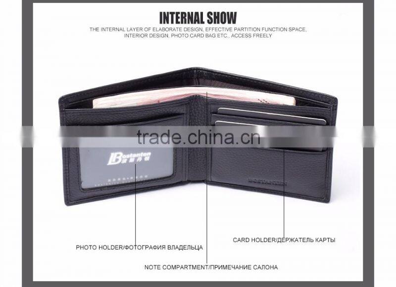 black simple plain cowhide leather men pocket hand purse