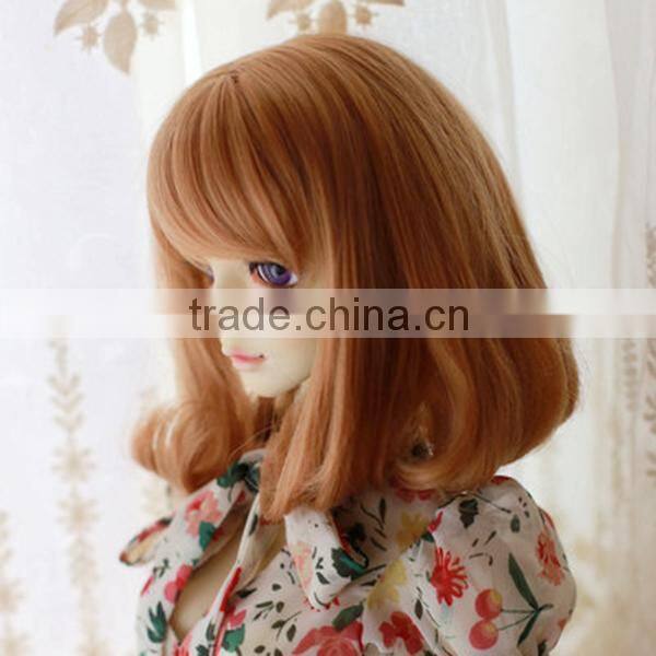 top-selling shoulder-length brown wavy bjd/blythe doll wig