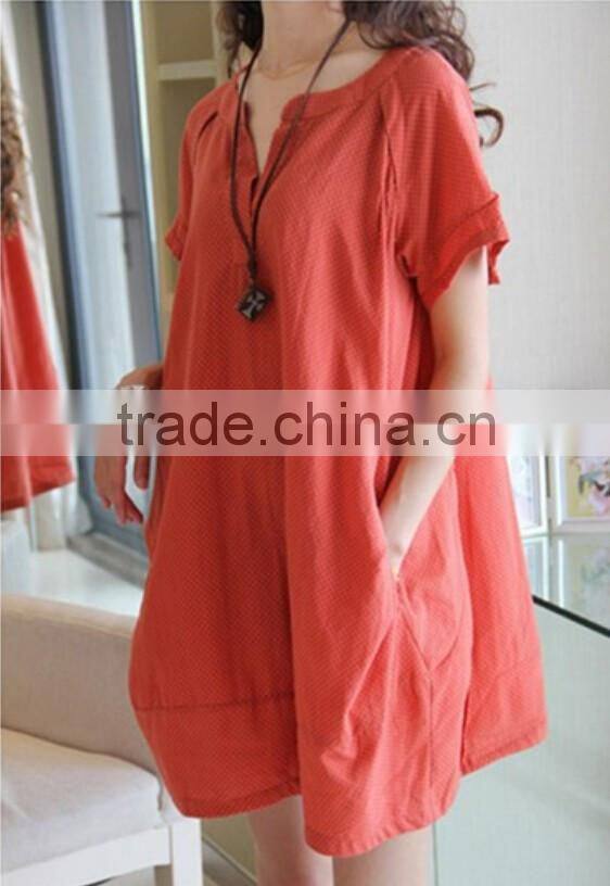 Cotton Linen V-neck Formal Casual Pregnancy Clothing Summer Plus Size