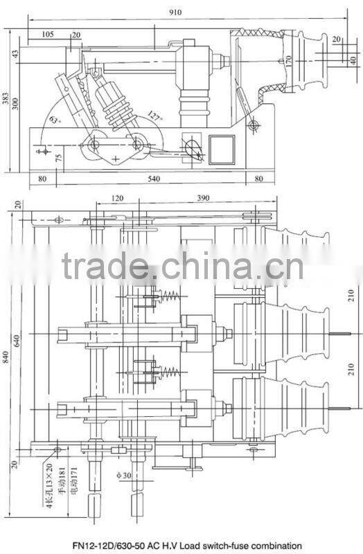 12KV FN12-12 Indoor H.V. Load Break Switch (LBS)