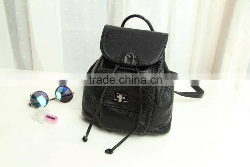 2016 KAUKKO new design leather travel bag durable massage backpack for teen girls