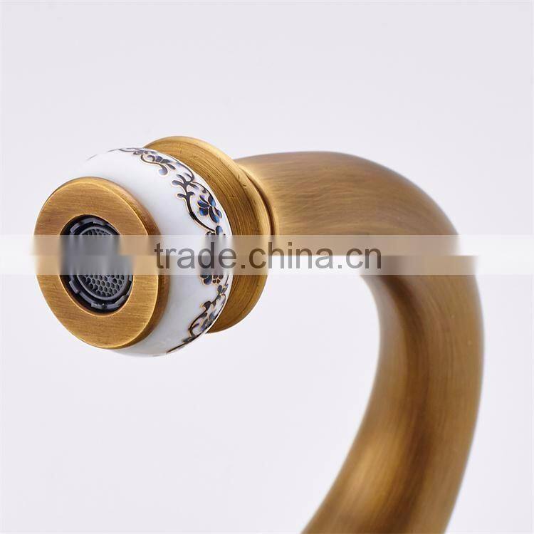 FLG100014 Bathroom Cold&Hot Water Antique Brass Sink Faucet
