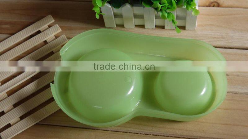 plastic orange pet bowl