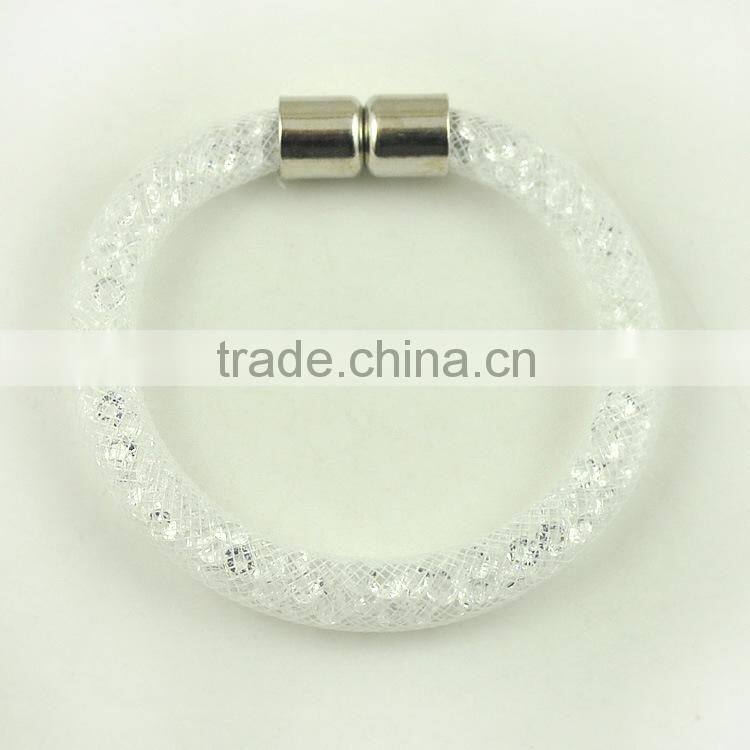 20 mixed color mesh stardust bracelet , magnet clasp bracelet mesh bracelet for woman