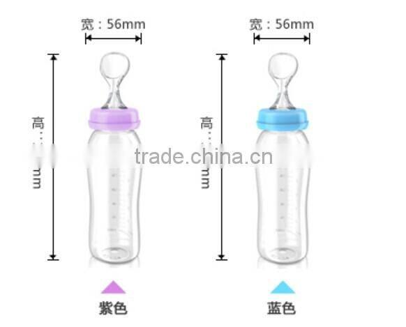 New baby food bottle feeder, feeding bottle with spoon