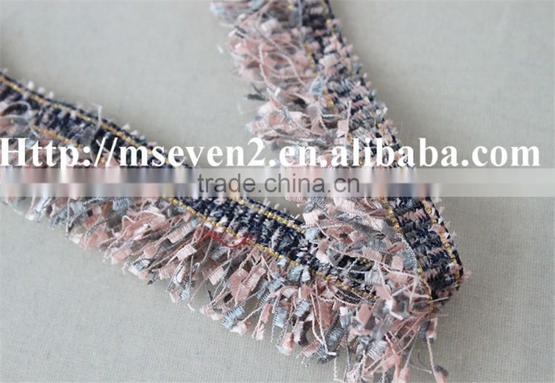 fashion color tassel fringe lace trim polyester tassel fabric embroidery lace