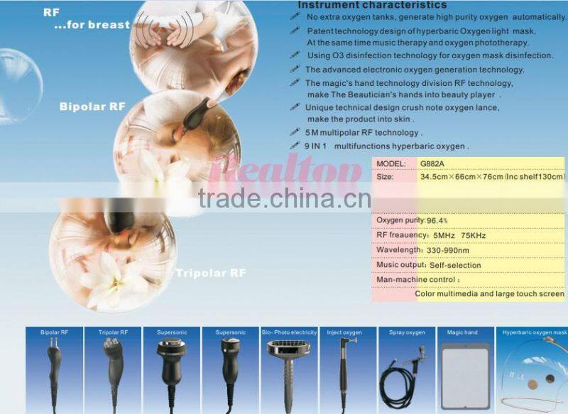 Hyperbaric Oxygen Facial Machine RF Jet Peel System Music Therapy BIO Photon Skin Tighten Machine Multifunction Beauty Equipment