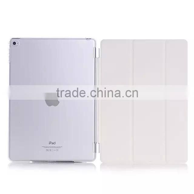 Slim Magnetic Smart cover PU Leather Case with Crystal Hard Back Smart Stand Case Cover for iPad mini 4 MINI4 with retina