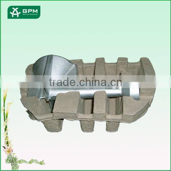 Custom molded pulp packaging tray