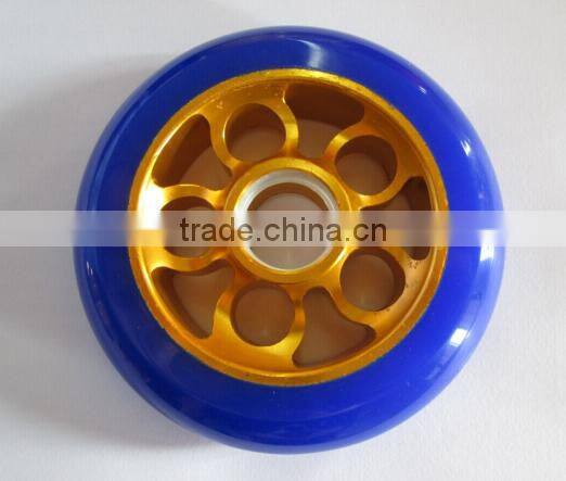100*24mm, colorful PU wheels, aluminum hub wheels, roller skate wheels