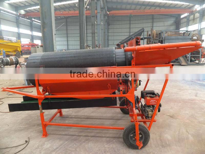 Portable Alluvial gold mini Gold Trommel screen for Ghana