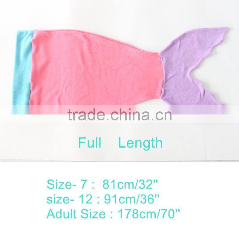 Promotion Adult And Child fleece custom Mermaid Tail Blanket Comfortable Soft Mermaid Blanket