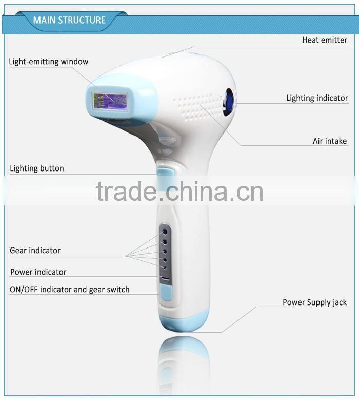 Beauty Salon Hot Sale 2015 Summer Home Use Portable Permanent Laser IPL Photon Hair Removal Epilator Machine