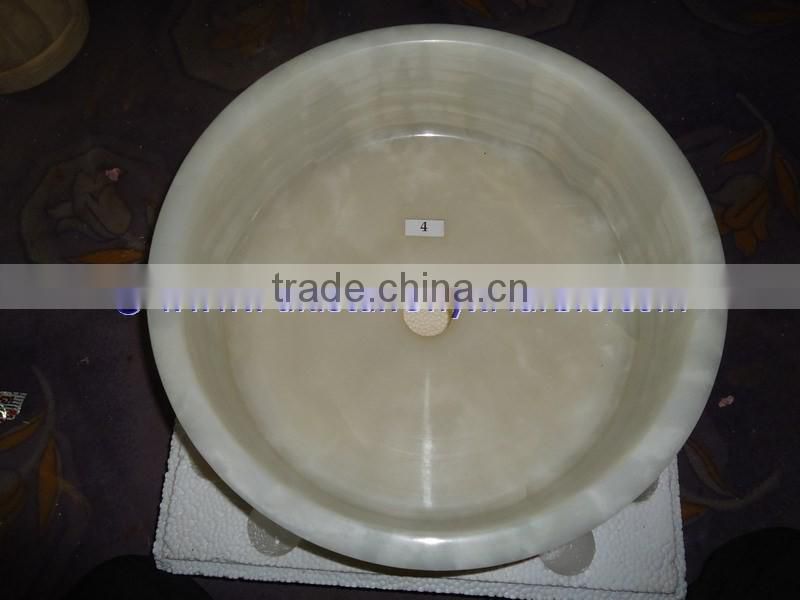 PAKISTAN SUPPLIER PURE WHITE ONYX ROUND BOWL SHAPED SINKS AND BASINS