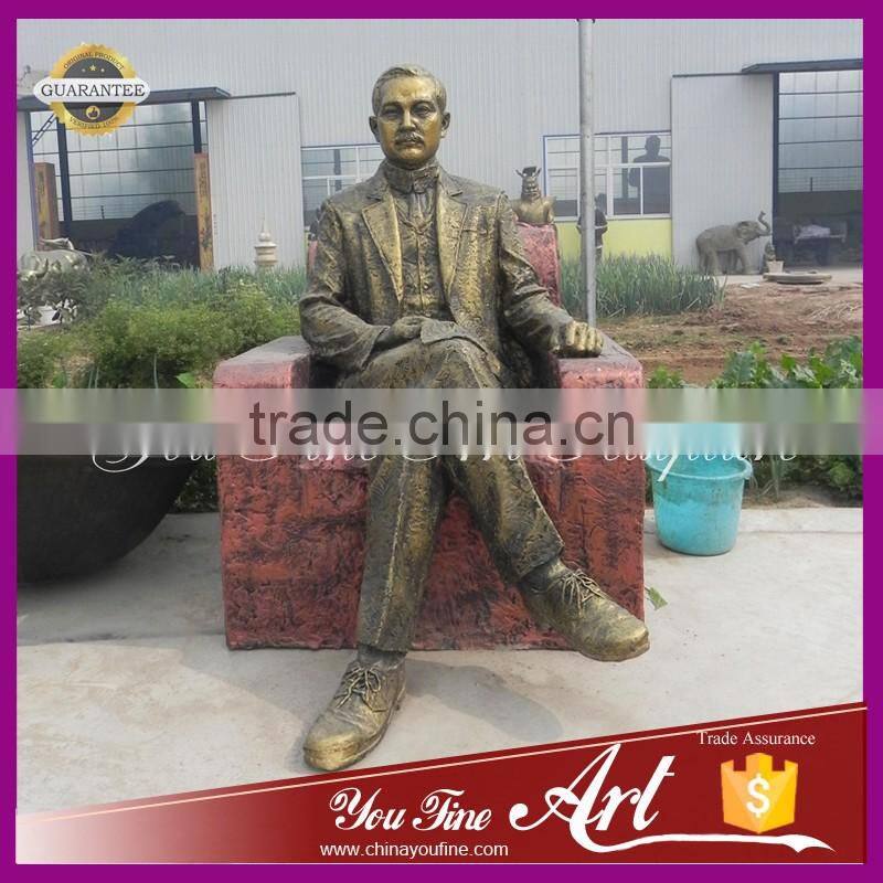 antique bronze chinese man statues