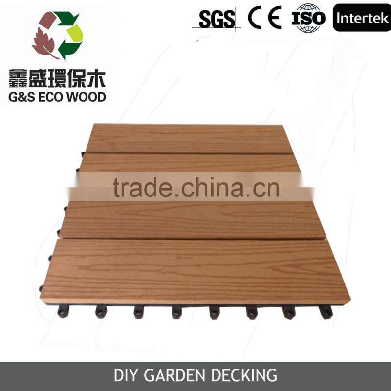 Good selling Plastic Wood Composite Terrace/Garden Tile Plastic DIY Decking