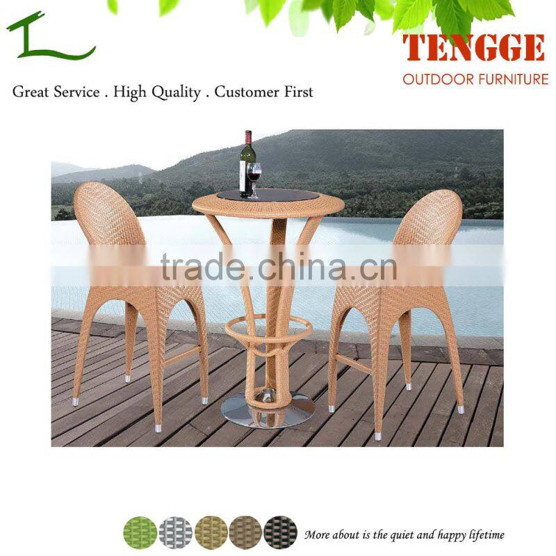 YH-7017 modern rattan furniture bar table and chairs