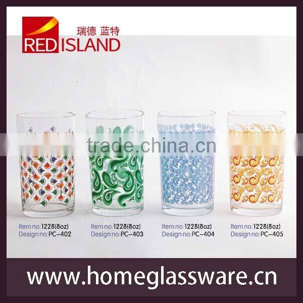 2014 latest new fresh fruits decal design of Whisky glass cup/Glass cup