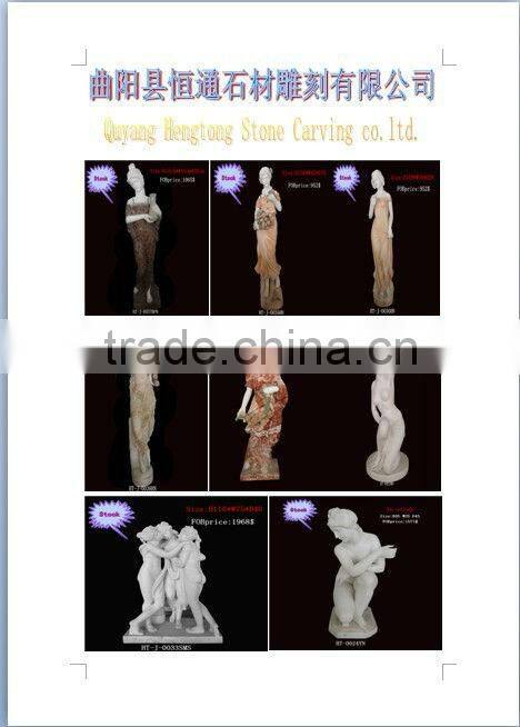 Marble Girl Riding A Horse Statue In Stock