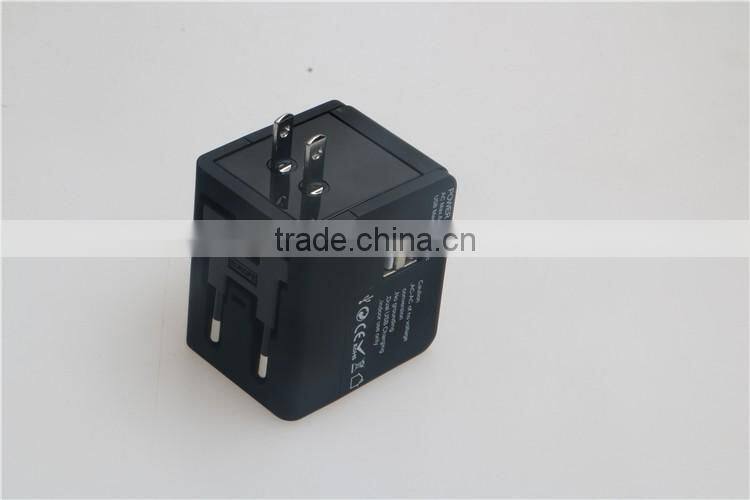 All in One World Wide Universal AC Adapter Travel Wall Adapter (US / UK / EU / AU) with Dual USB Ports of 2100MA