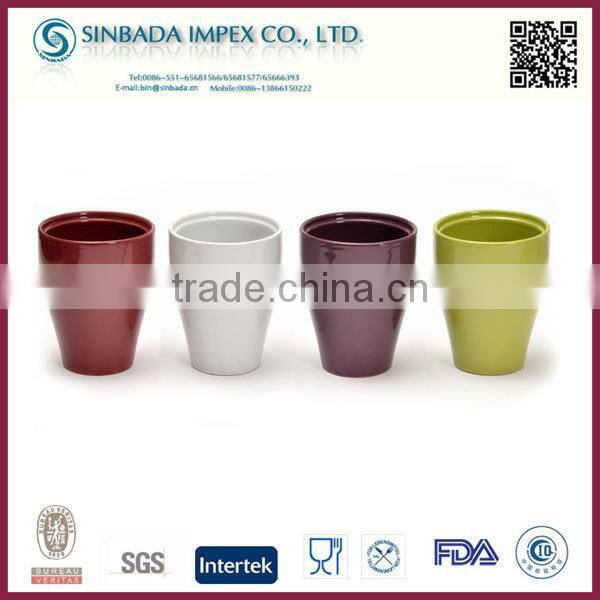 Coloful cheap new design small ceramic flower pot