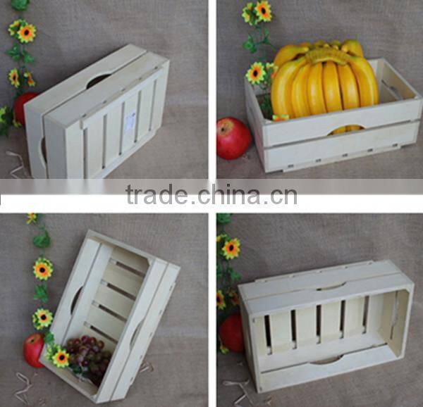 Vintage Antique wooden apple crates wood storage box with handle wholesale