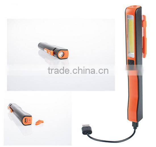 LED COB Pen Light Pocket Torch Lamp Magnetic Inspection Work Light