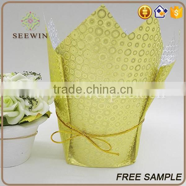 decoration supply golden film flower pots wholesale