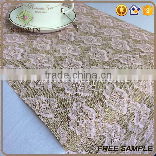 Awards Banquet table runner polyester jute fabric